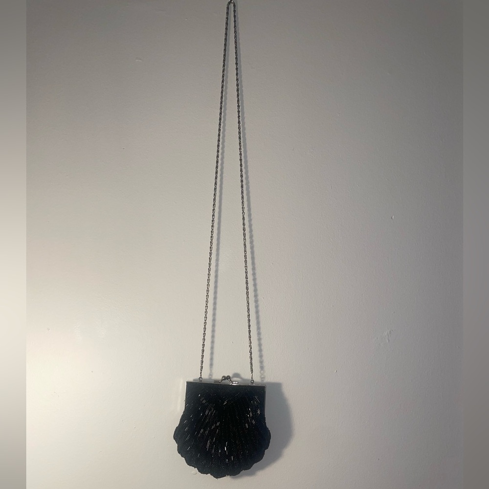 Vintage Black Beaded Evening Clutch Bag - Picture 3 of 7